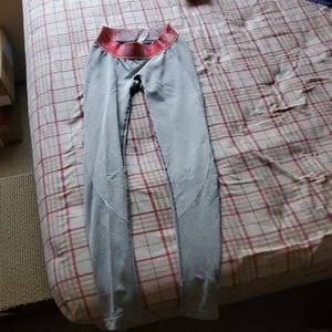 Gray long gym shark workout leggings